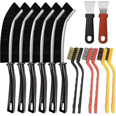 14 Fugenbürsten mit steifen Borsten, Fugenbürste, elektrischer Stecker zur Reinigung von Badezimmerfugen, - (1/5)