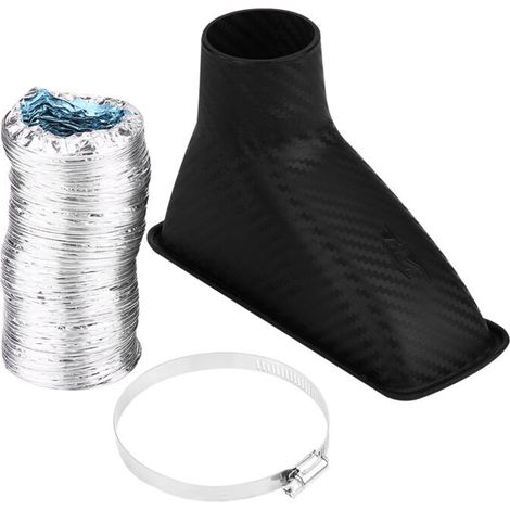 Kit d'entonnoir de tuyau d'entrée de Turbine Turbo d'admission d'air de pare-chocs avant modifié de voiture universel carré (1/4)