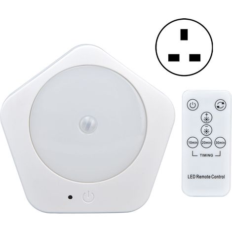 Veilleuse prise murale réglable AC110-220V 0.5W avec télécommande et minuterie pour cuisine chambre fiche UK (1/5)