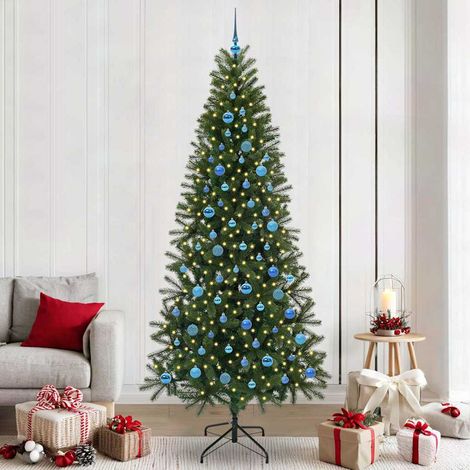 Künstlicher Weihnachtsbaum mit 300 LEDs Grün 240 cm PE und PVC