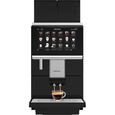Super-Kaffeevollautomat für Gewerbe mit 4 oberen Trichtern.