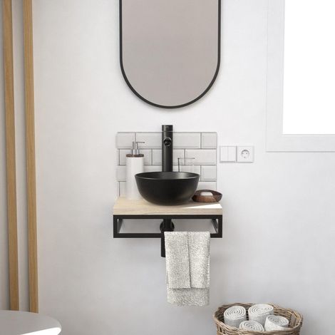 SOHO schmales Handwaschbecken + Waschbecken + Wasserhahn + Spiegel (1/5)
