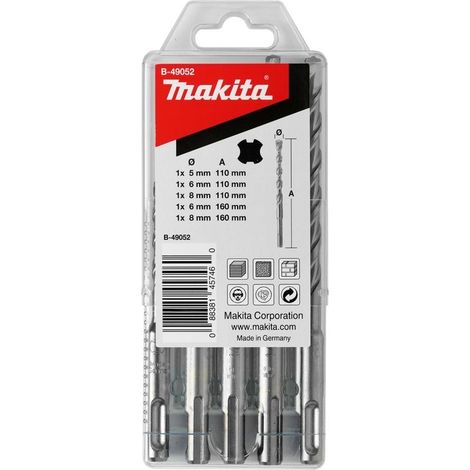5 pièces jeu de forets à béton Makita B-49052  SDS-plus