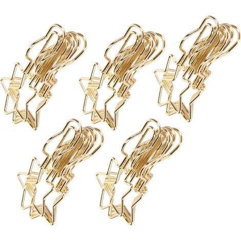 50 agrafes métalliques en forme d'étoile pour stylos, adaptées aux cahiers, agendas, calendriers et à un usage scolaire.