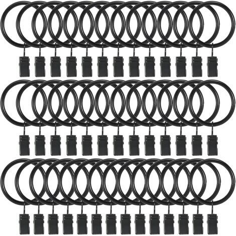 40 Curtain Hooks, Rustproof Rings with Clips, Vintage Decorative for Curtains (1/4)