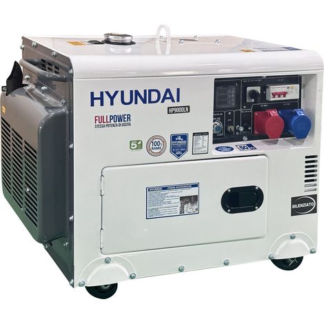 GENERATORE DIESEL SILENZIATO 8,5 KW MONOFASE TRIFASE AVR HYUNDAI 65255