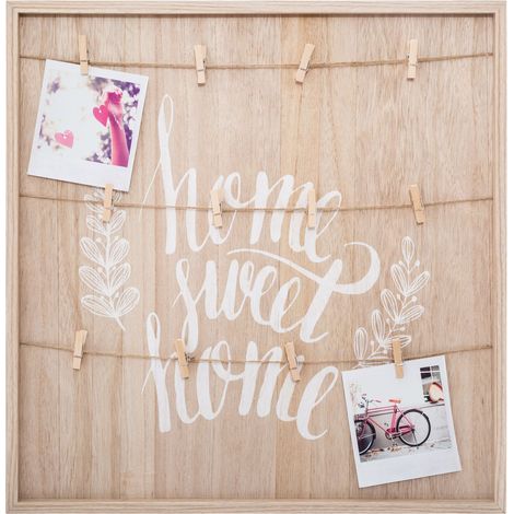 Porte photos imprimé avec corde et pinces TELMA (1/2)