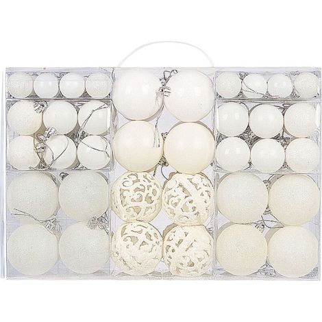 Boules de noël blanches 100 pièces décorations d'arbre boules suspendues pour fête de vacances décoration de mariage (1/5)