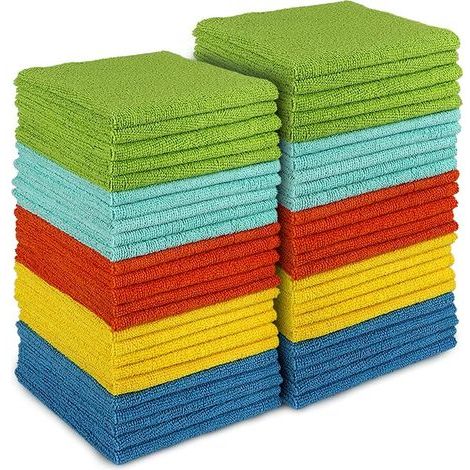 Pack of 50 Microfiber Cloths, Lint-Free, Absorbent, for Home, Kitchen, Car (1/5)