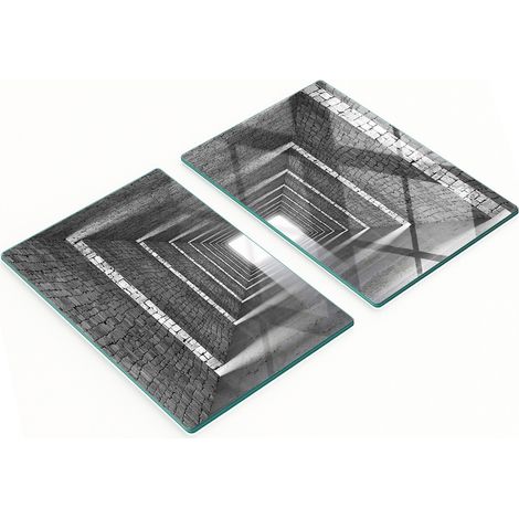 Tablas de cortar de vidrio para cocina con diseño decorativo de ladrillos, 2 x 40 x 52 cm. (1/5)