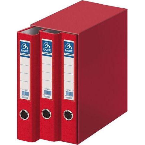 DOHE Modulo 3 archivadores lomo estrecho folio rojo