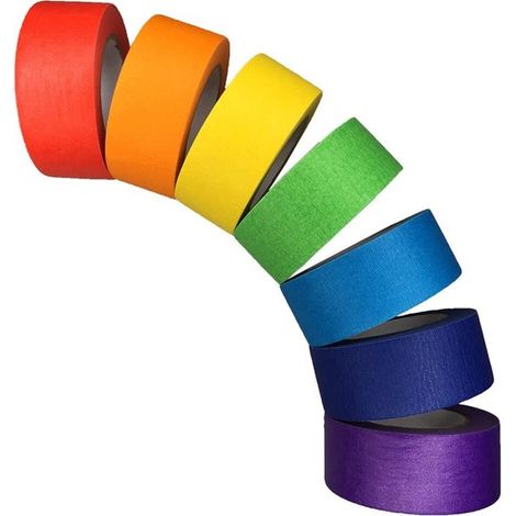 12 rollos de cinta adhesiva de colores，Cinta decorativa de papel para manualidades，profesores y laboratorios de arte，13 m x 25 mm (1/5)