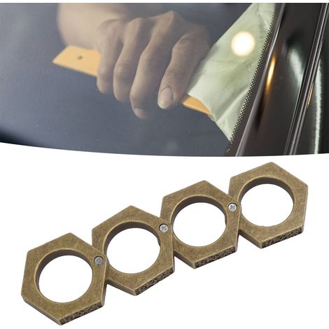 Glänzender, sechseckiger Aluminium-Sicherheitsring für Glas und Überlebensausrüstung, Bronze-Modell, 1 Stück (1/5)