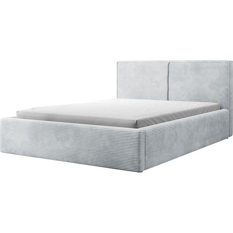 Selsey Doppelbett Farese - Bett mit Polsterrahmen, Cordbezug 180 cm, hellgrau (1/5)
