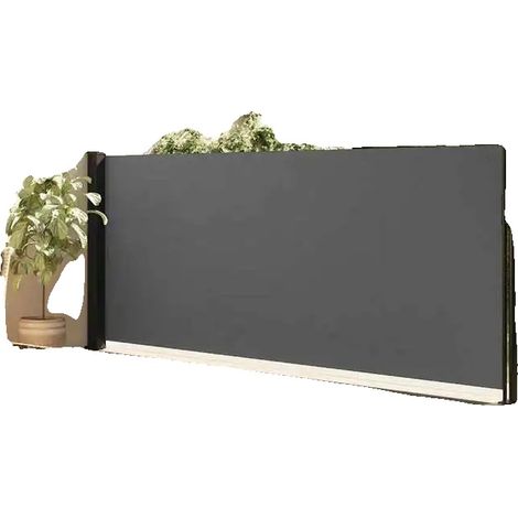 Store latéral rétractable, écran de confidentialité extérieur, tissu résistant aux intempéries, Anthracite (1/2)