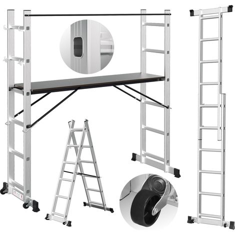 Jopassy Ponteggio a piattaforma multifunzionale 4 in 1 Portata fino a 150 kg,argento (1/5)