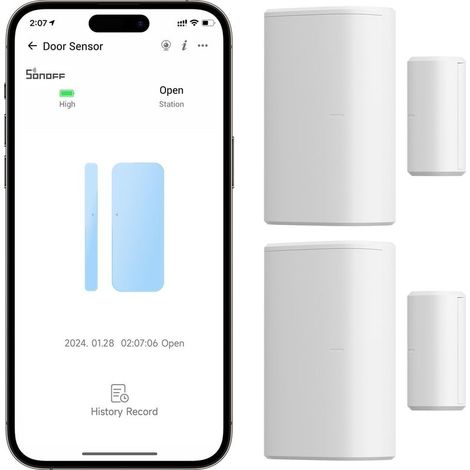 CYRILL –SONOFF SNZB-04P Sensore wireless per porte e finestre ZigBee, rilevatore di apertura porta, allarme domestico wireless, compatibile con Alexa/Google Home, hub SONOFF Zigbee richiesto, batterie (1/5)