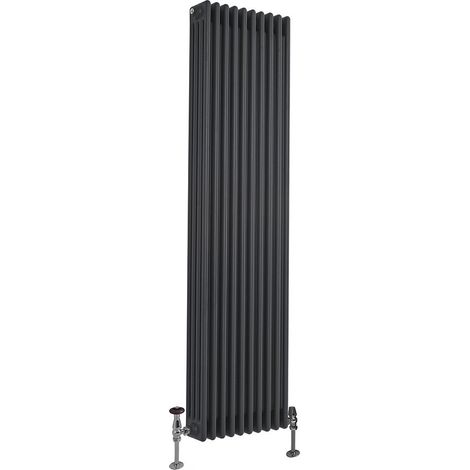 Milano Windsor Anthracite Cast Iron Style Vertical Four Column Radiator - 1800mm x 470mm (1/3)