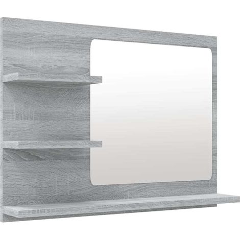 Specchio da Bagno Mobile da Bagno Grigio Sonoma 60x10,5x45 cm Legno Multistrato (1/5)