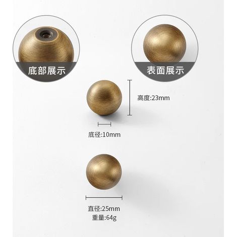 (Bronze-B-1 pièce) Boutons et poignées en laiton massif de style nordique pour tiroirs et commodes - Poignées de meubles en bronze - Poignées créatives et luxueuses pour armoires de cuisine (1/5)
