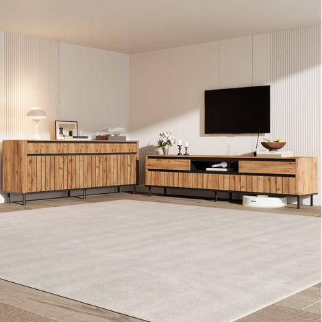 Meuble TV 180x40x52 cm pour 75 pouces HAVRYA (1/5)