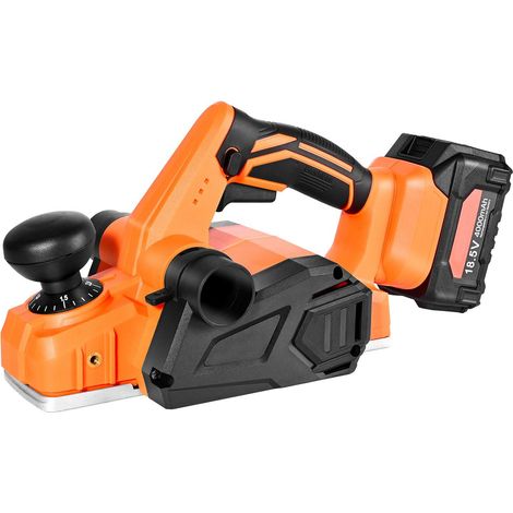 Raboteuse sans fil 82 mm,moteur sans balai,15000 tr/min,batterie 18V 4 Ah,profondeur de coupe réglable,sac de collecte de poussière (1/5)