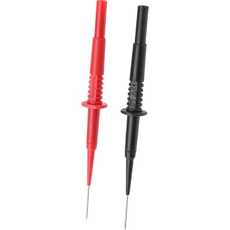P5008 2 Pièces Connecteurs Banane Isolés Noir Rouge pour Multimètre, Aiguilles de Test et Perçage (1/5)