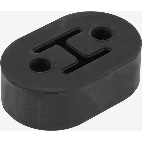 Silencieux Anti-Vibrations pour Pot d'échappement, Support à 2 trous en PU Noir