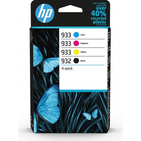 Cartucce di Inchiostro Originale Multipack HP 6ZC71AE 932/933 Confezione da 4 Colori Nero Ciano Magenta Giallo per Officejet 6100 ePrinter H611