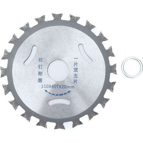 Jeffergarden Disque de scie circulaire double face en carbure 40 dents pour le travail du bois, avec joint, 110 mm x 20 mm (1/5)