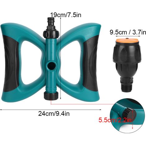 Automatischer 360°-Drehregner für Garten, Rasen und Bewässerung – robustes ABS, Durchmesser 16–20 m (Basis + 1 Düse) (1/5)