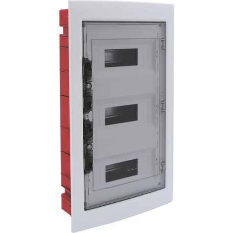 Centralino da incasso 36 moduli con portello fumé e telaio estraibile, bianco, 460x500x80 mm, ideale per installazioni elettriche domestiche e professionali