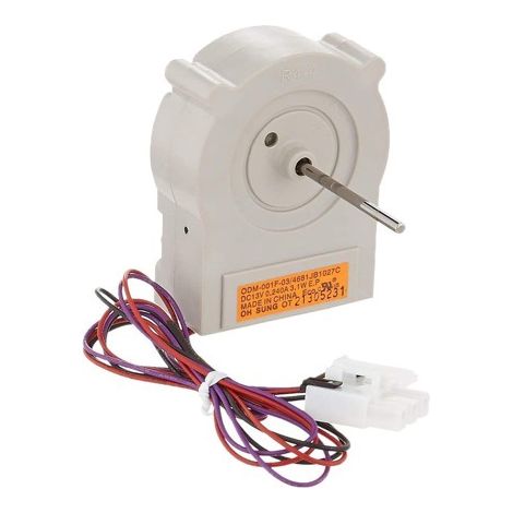 Refrigerator fan motor 4681JB1027C compatible with LG and Kenmore refrigerators (DC13V evaporator fan motor). (1/3)