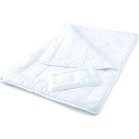 aqua-textil Piumone 4 Stagioni per Bambini, 100 x 135 cm, in Microfibra, Set con piumone per Bambini e 1 X Cuscino per la Testa 40 x 60 cm Bianco, Morbido al Tatto, Ideale per Bambini, 1000489