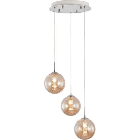 Suspension décorative 3xG9 10W – Design en métal Ambre (1/4)