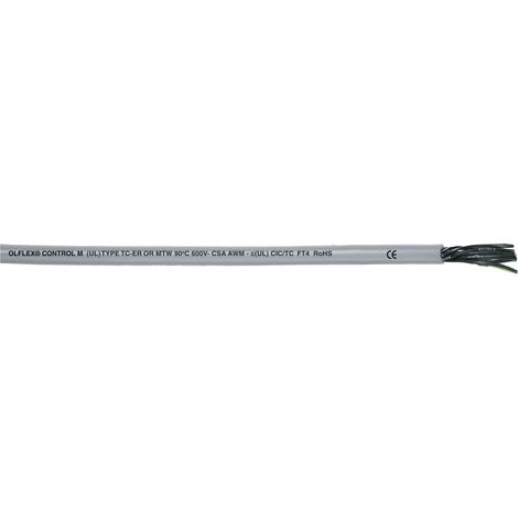 LAPP ÖLFLEX® CONTROL TM Câble de commande 12 G 1 mm² gris-argent 281812/1 Marchandise vendue au mètre X72119