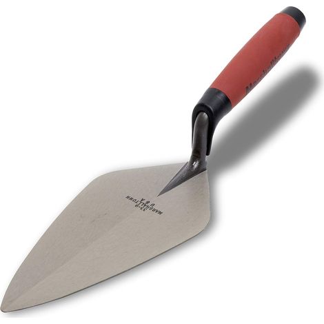 Cazzuola Marshalltown, cazzuola London Style con manico ergonomico Durasoft, in acciaio al carbonio, con punta larga e collo dritto, dimensioni della cazzuola: 229x108 mm (1/4)