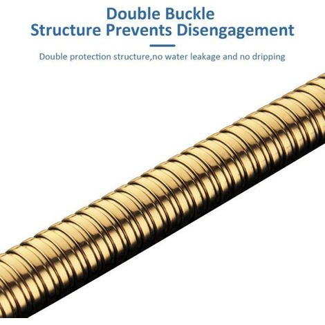 Flexible De Douche - 150 Cm - Acier Inoxydable SUS304 - Finition Dorée - Raccords Laiton 1/2 Pouces - 1 Pièce (1/4)