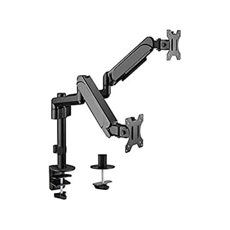 SOPORTE PANTALLA PARA MESA DOS BRAZOS 2 PANTALLAS 17 - 32 ALUMINIO MUELLE DE GAS EQUIP (1/5)