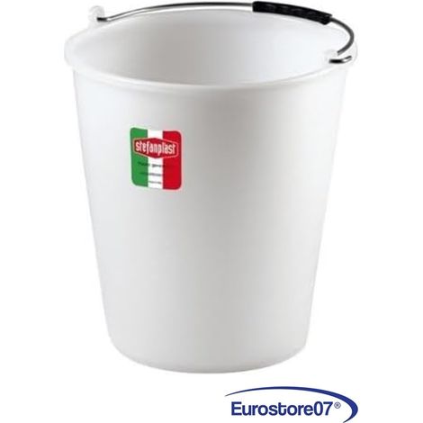 Secchio in plastica no becco manico in metallo lt.9  tacche interne ogni litro (1/4)