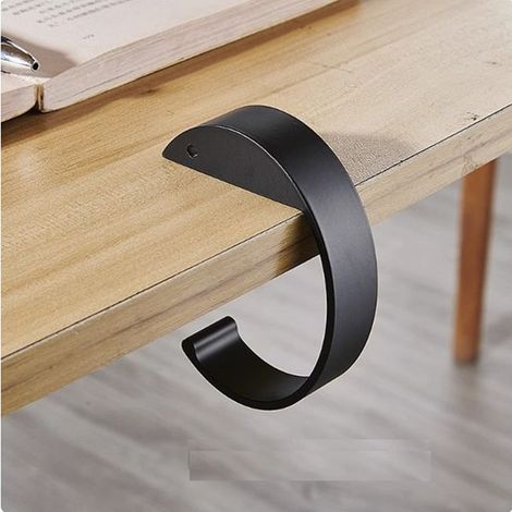 4 colors: Black Material: Aluminum alloy Rounded, non-perforated hanging hook for bag to hang on the side of the student's desk. (1/5)