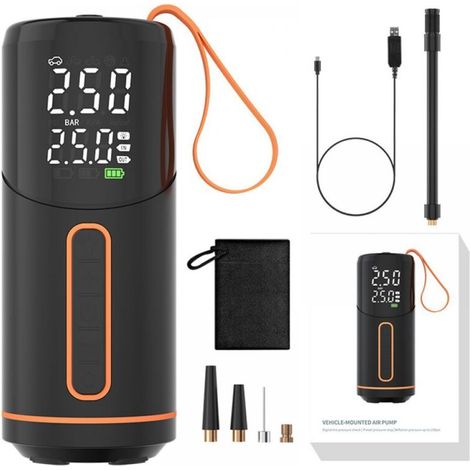 Compresseur d'air portable électrique 150 PSI avec écran LCD et LED, gonfleur sans fil pour voiture, moto, vélo, ballon (1/4)