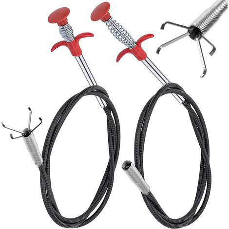 2-teilige, flexible Teleskop-Abflussspirale 200 cm/90 cm zur Reinigung von Spülbecken, Sanitäranlagen, Duschen und Abflüssen – Abflussreiniger und -entstopfer für Küchen, Badezimmer, Abwasserkanäle un (1/5)