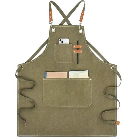 Tablier de travail Tablier en toile Tablier de Cuisine,tablier outil menuisier Tablier à outils Avec Poches Réglable (1/4)