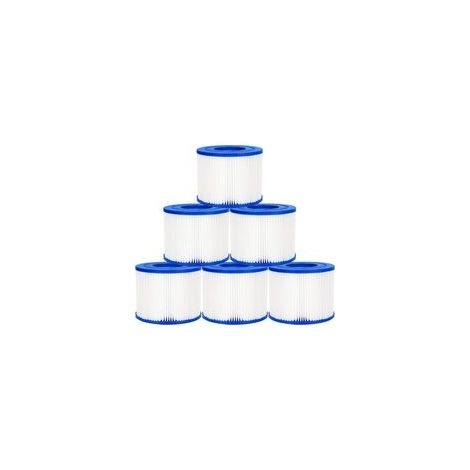 Applicable Lot de 6 Filtres de Type VI pour Spa, Filtre VI Cartouche pour Bestway Lay-Z-Spa, Filtre Piscine Filtre de Spa et de Bain à Remous Type VI pour Miami, Monaco, Vegas, 58323, Palm Springs, Pa (1/5)