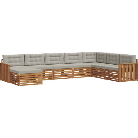 Outdoor Sofa Set with Cushion 8 pcs Natural and Light Grey vidaXL (1/5)
