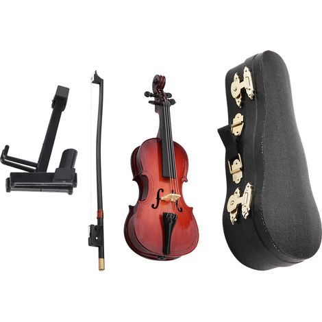 Miniature en bois 14 cm violoncelle réplique avec étui, instrument modèle, décoration musicale cadeau (1/5)