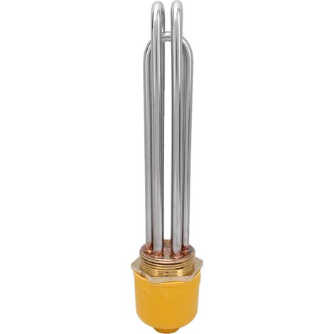 Tube chauffant électrique antidéflagrant en acier inoxydable avec tête en laiton, haute puissance, pour réservoir d'eau. DN40, tête en laiton, tube 201, 9 kW. (1/5)