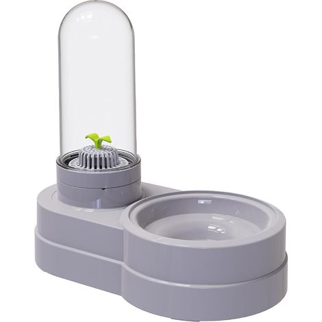 Distributeur d'eau pour Chat et Chien, Fontaine à Eau avec Filtre pour Petit Chien Chat Lapin Petit Animal (Gris) (1/4)
