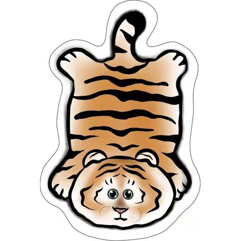 Tapis à motif tigre, tapis à motif animal pour petits espaces, imitation cuir de vachette (1/5)